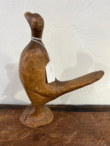 Hand Carved Wood Bird Sculpture