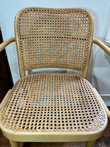 Vintage Josef Hoffman Style Chair Natural with Arm Rests