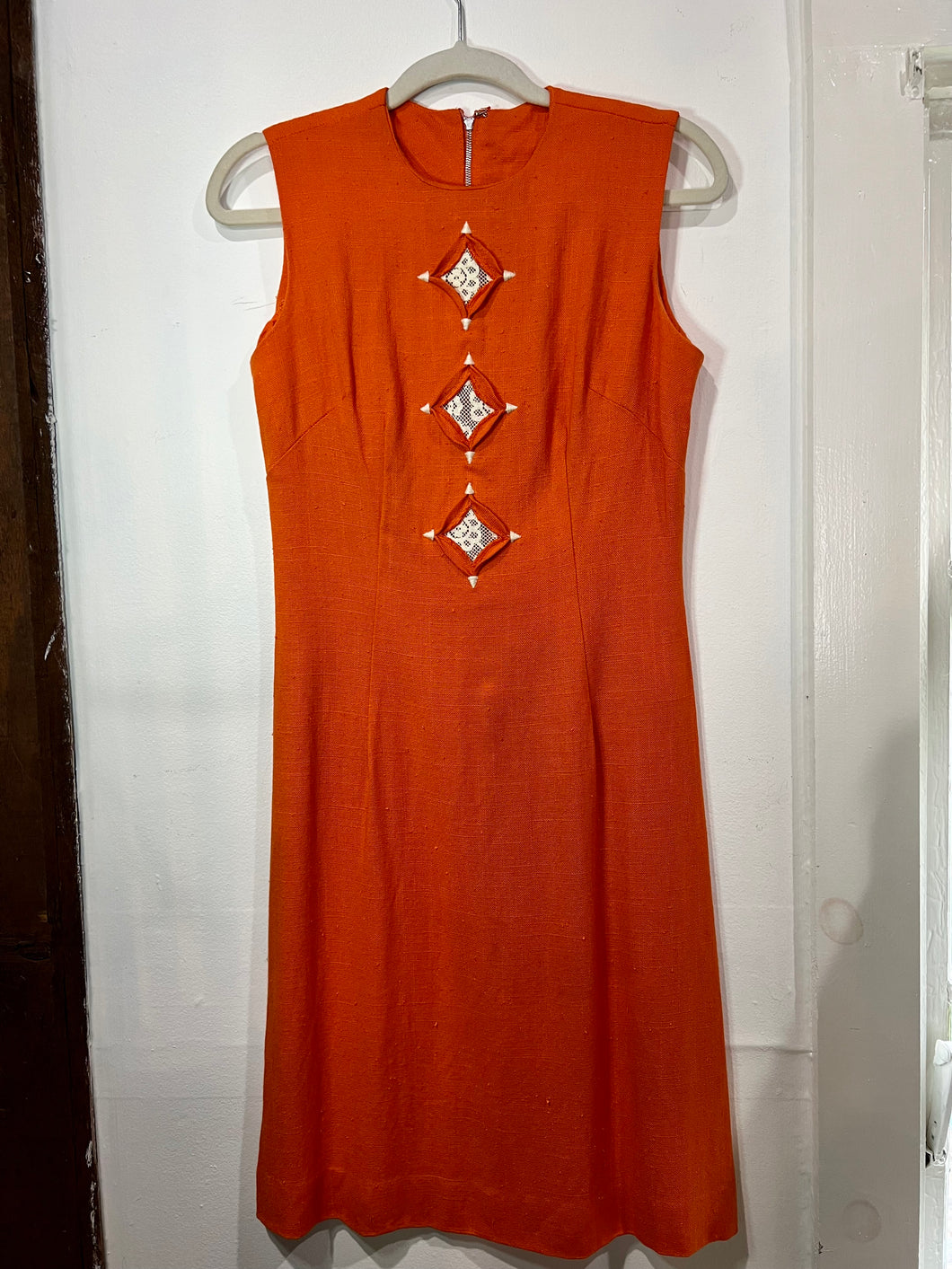 1960s Handmade Orange Dress
